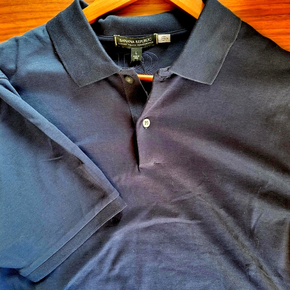 Banana Republic Navy Blue Polo Size L